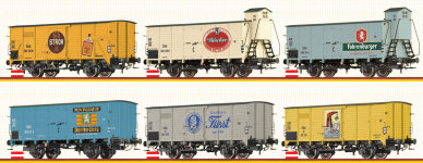 BRAWA 50873 - H0 - 6-tlg. Set gedeckte Güterwagen G10 Österreich, Ep. III - DC